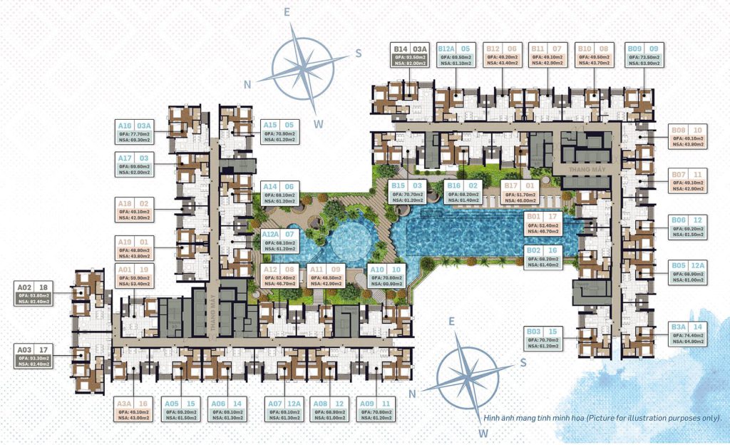Mặt bằng tầng 10 – 39
