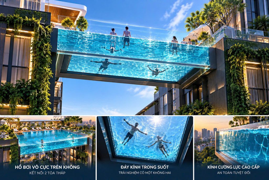 Hồ bơi đáy kính trên không